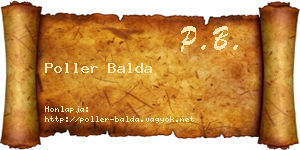 Poller Balda névjegykártya